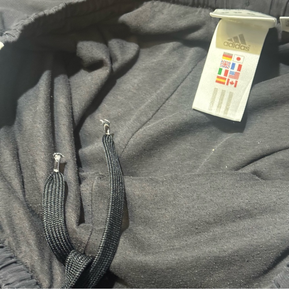 adidas Black Track Pants with White Side Stripes - Picture 4 of 6